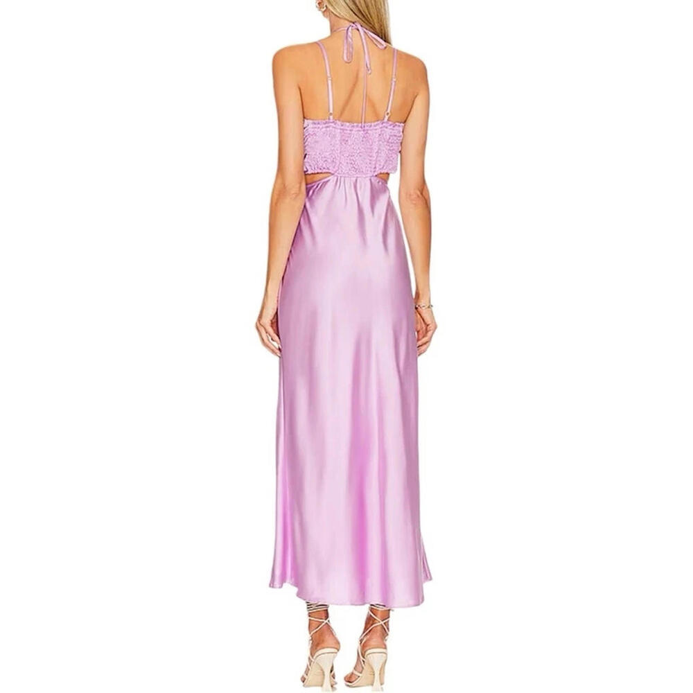 NWT Show Me Your MuMu Lilac Luxe Satin Codie Cutout Dress Sz S msrp $154 - Picture 3 of 11